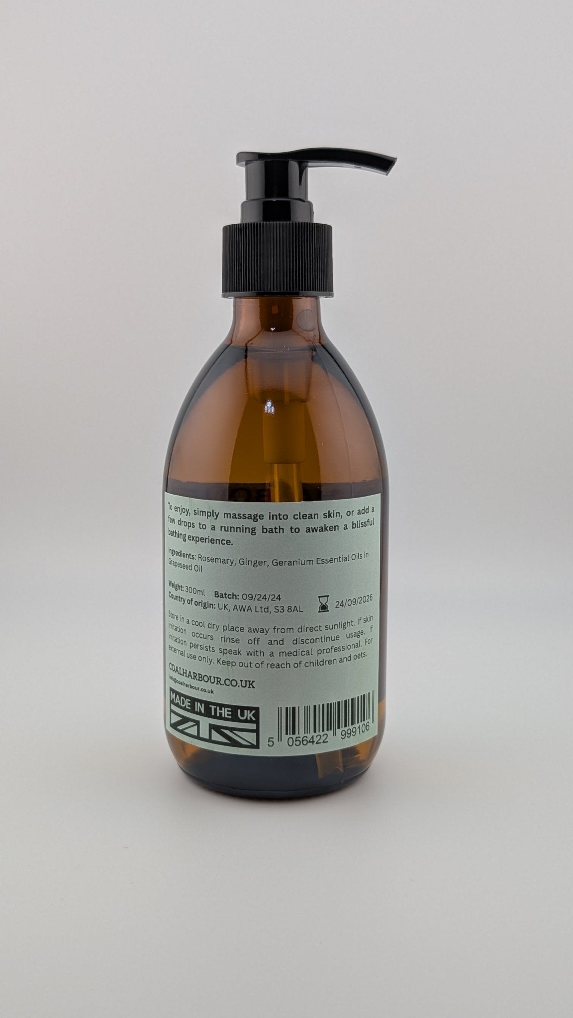 Aromatherapy Massage and Bath Oil - Joint Ease with Rosemary, Ginger & Geranium Essential Oils - Coal Harbour