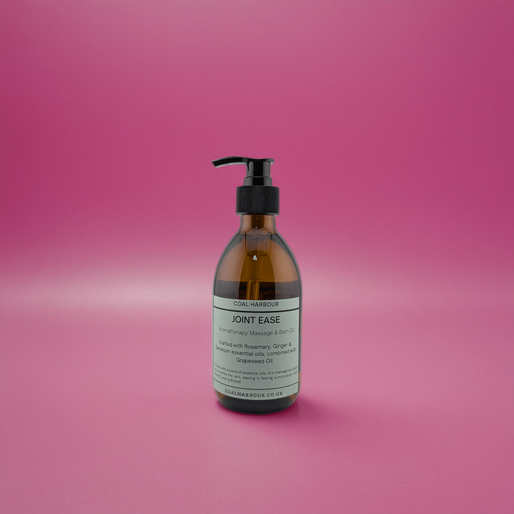 Aromatherapy Massage and Bath Oil - Joint Ease with Rosemary, Ginger & Geranium Essential Oils - Coal Harbour