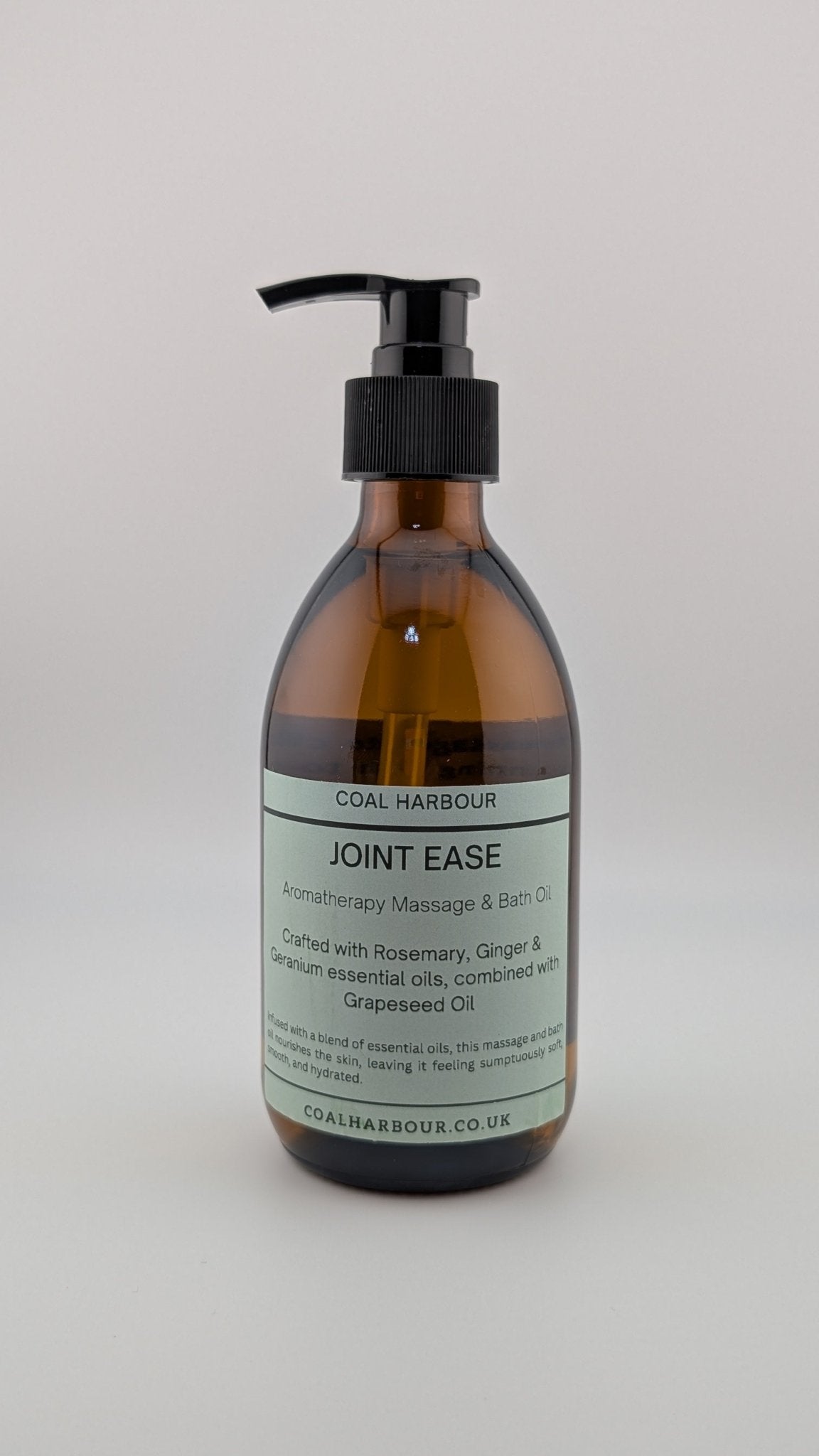 Aromatherapy Massage and Bath Oil - Joint Ease with Rosemary, Ginger & Geranium Essential Oils - Coal Harbour