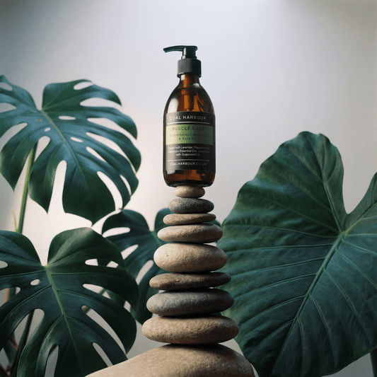 Aromatherapy Massage and Bath Oil - Muscle Ease with Lavender, Peppermint & Eucalyptus Essential Oils - Coal Harbour