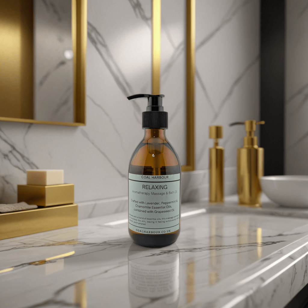 Aromatherapy Massage and Bath Oil - Relaxing With Lavender, Peppermint & Chamomile Essential Oils - Coal Harbour