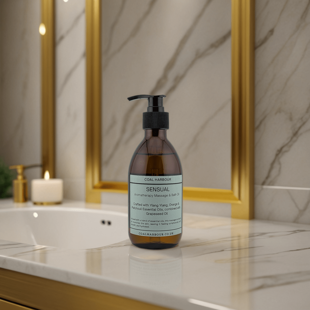 Aromatherapy Massage and Bath Oil - Sensual with Ylang Ylang, Orange & Patchouli Essential Oils - Coal Harbour