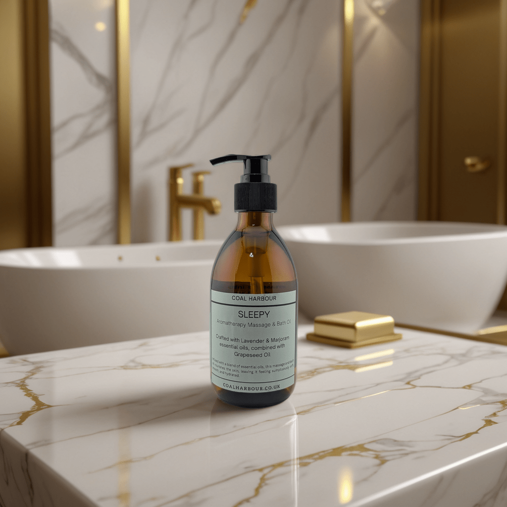 Aromatherapy Massage and Bath Oil - Sleepy With Lavender & Marjoram Essential Oils - Coal Harbour