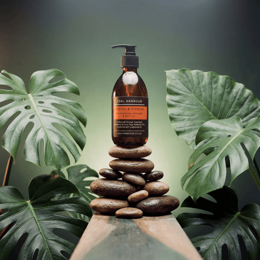 Aromatherapy Massage and Bath Oil - Toning & Firming With Orange, Grapefruit, Geranium & Clary Sage Essential Oils - Coal Harbour