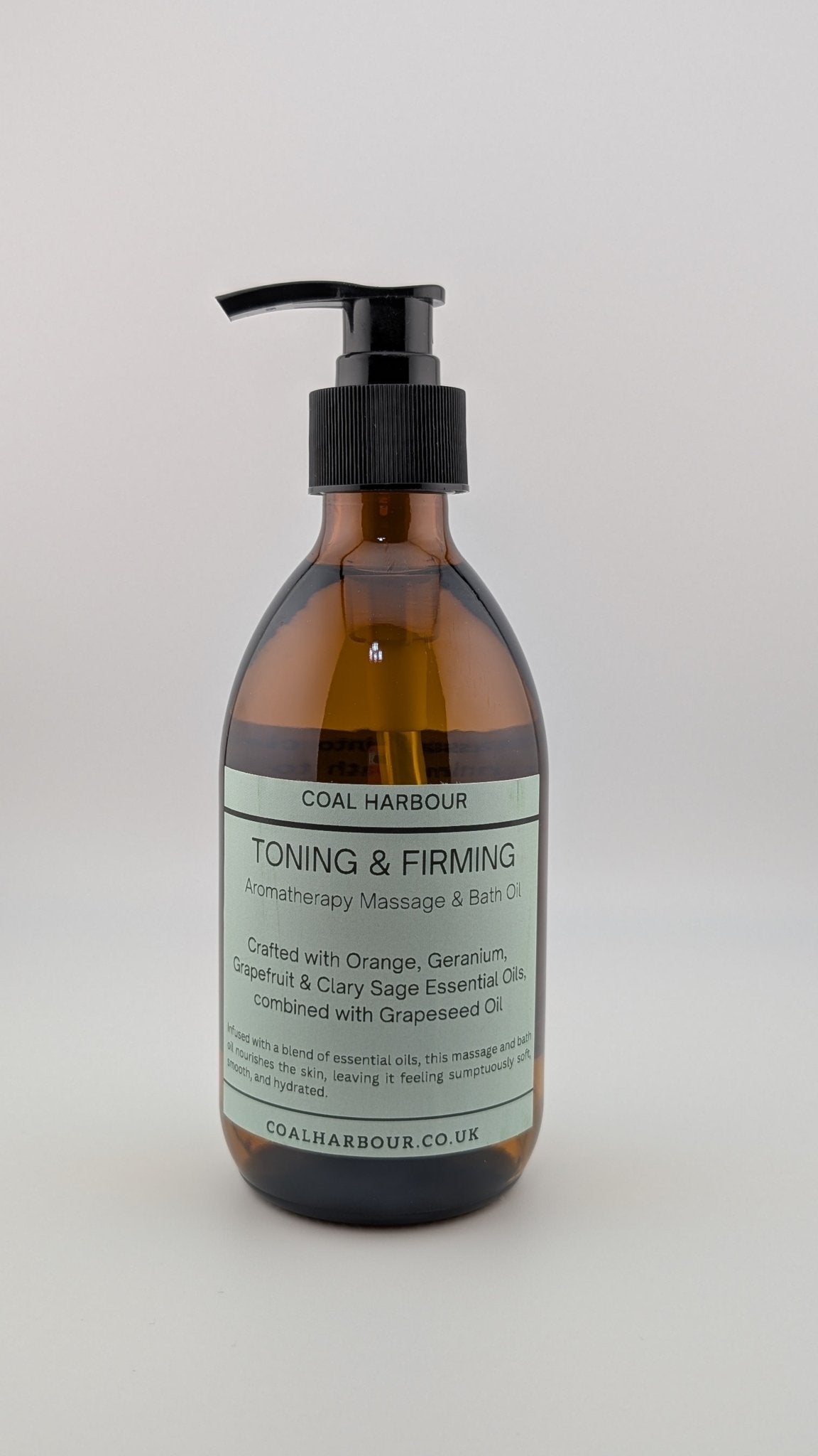 Aromatherapy Massage and Bath Oil - Toning & Firming With Orange, Grapefruit, Geranium & Clary Sage Essential Oils - Coal Harbour