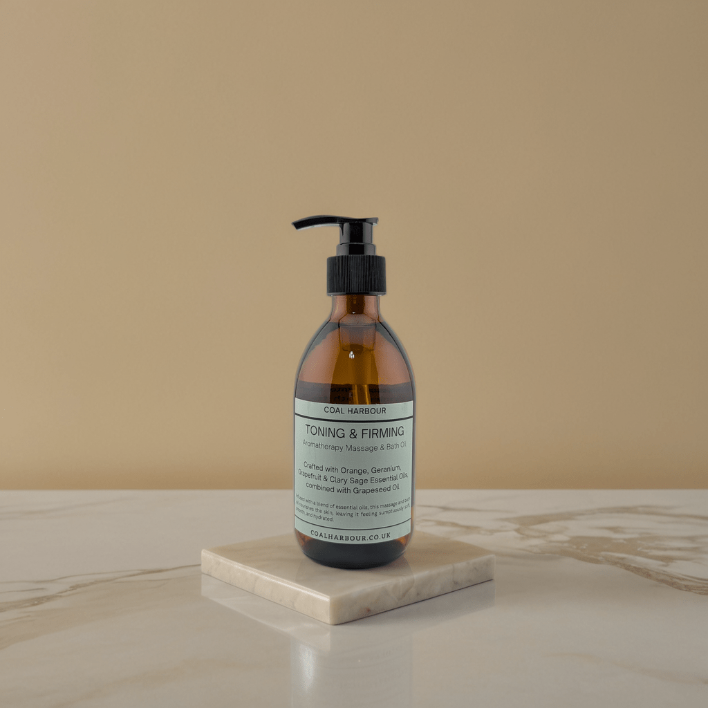 Aromatherapy Massage and Bath Oil - Toning & Firming With Orange, Grapefruit, Geranium & Clary Sage Essential Oils - Coal Harbour
