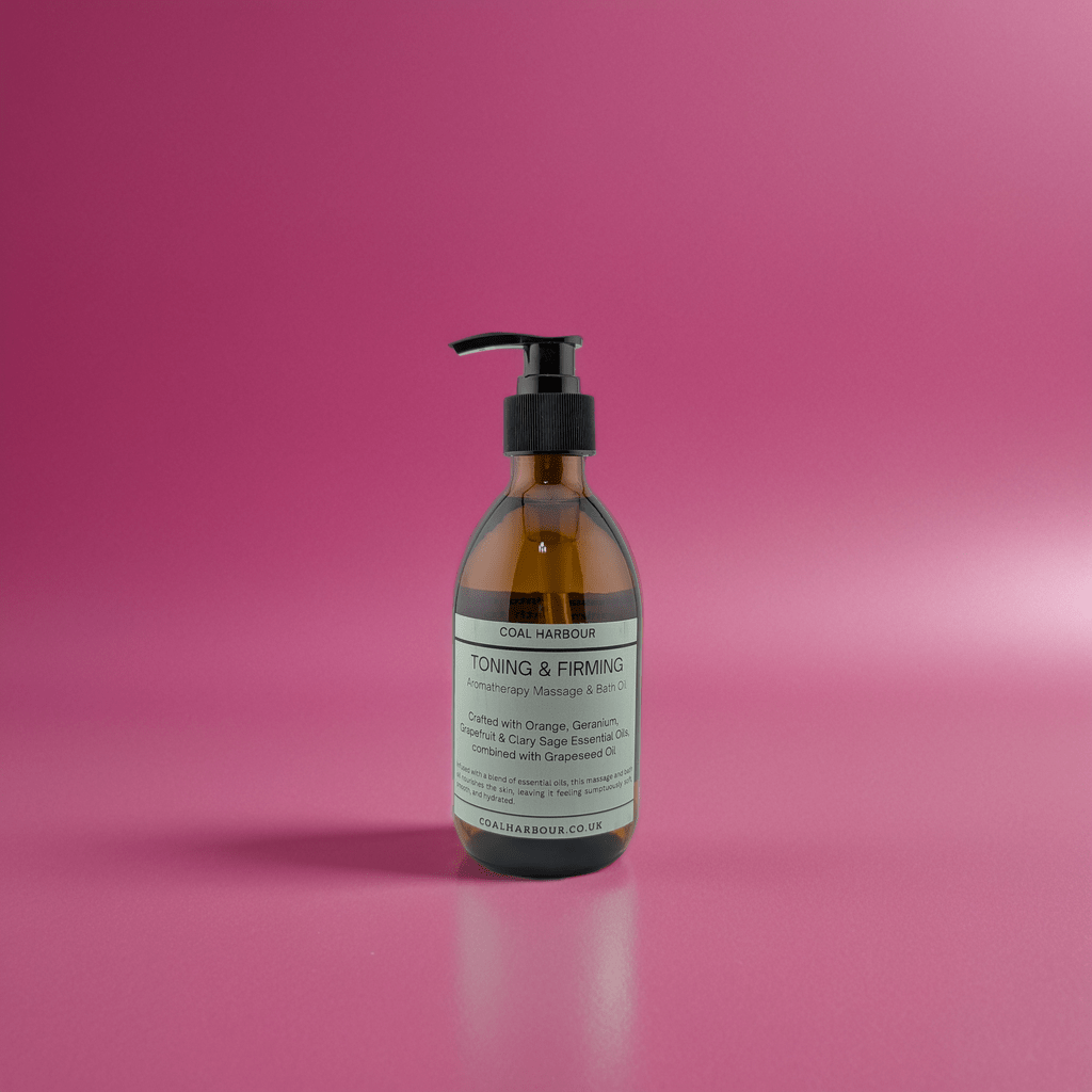 Aromatherapy Massage and Bath Oil - Toning & Firming With Orange, Grapefruit, Geranium & Clary Sage Essential Oils - Coal Harbour