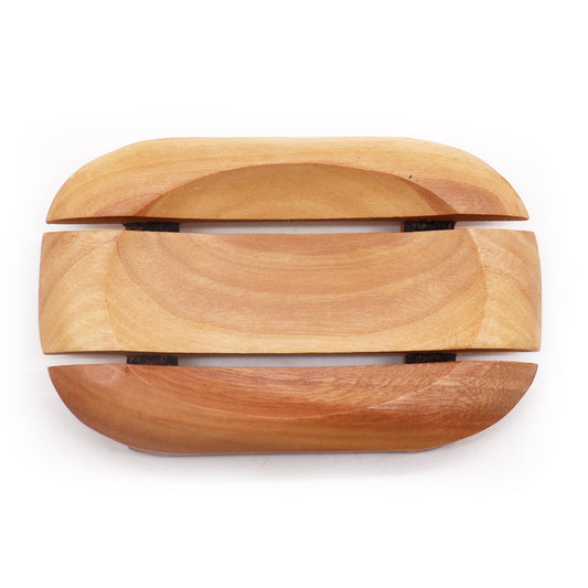 Classic Mahogany Soap Dish - Oval in Rectangle - Coal Harbour