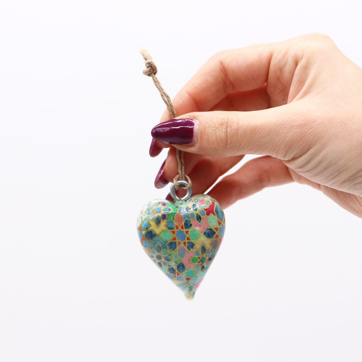 Decorative Mango Wood Enamel Hearts - Coal Harbour