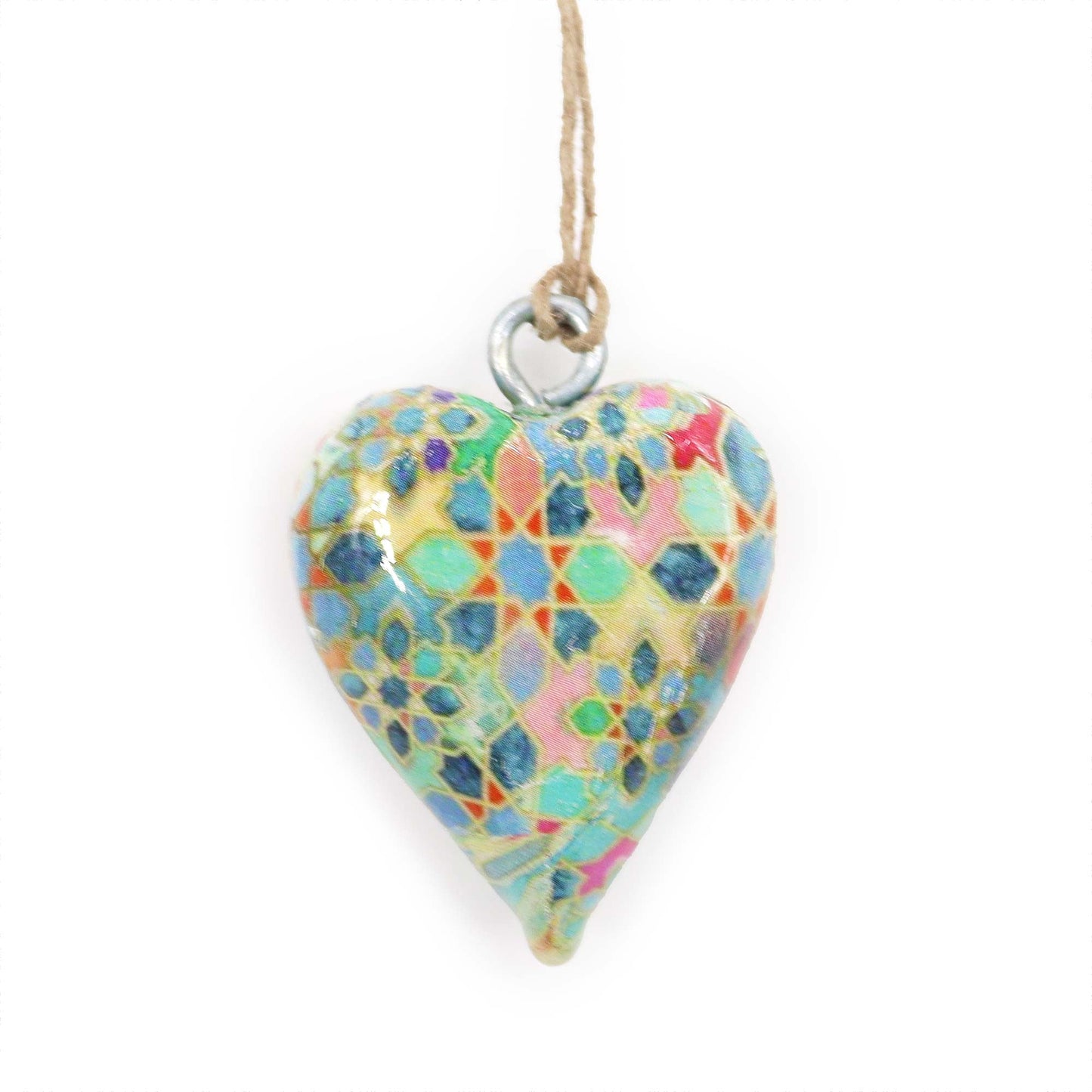 Decorative Mango Wood Enamel Hearts - Coal Harbour