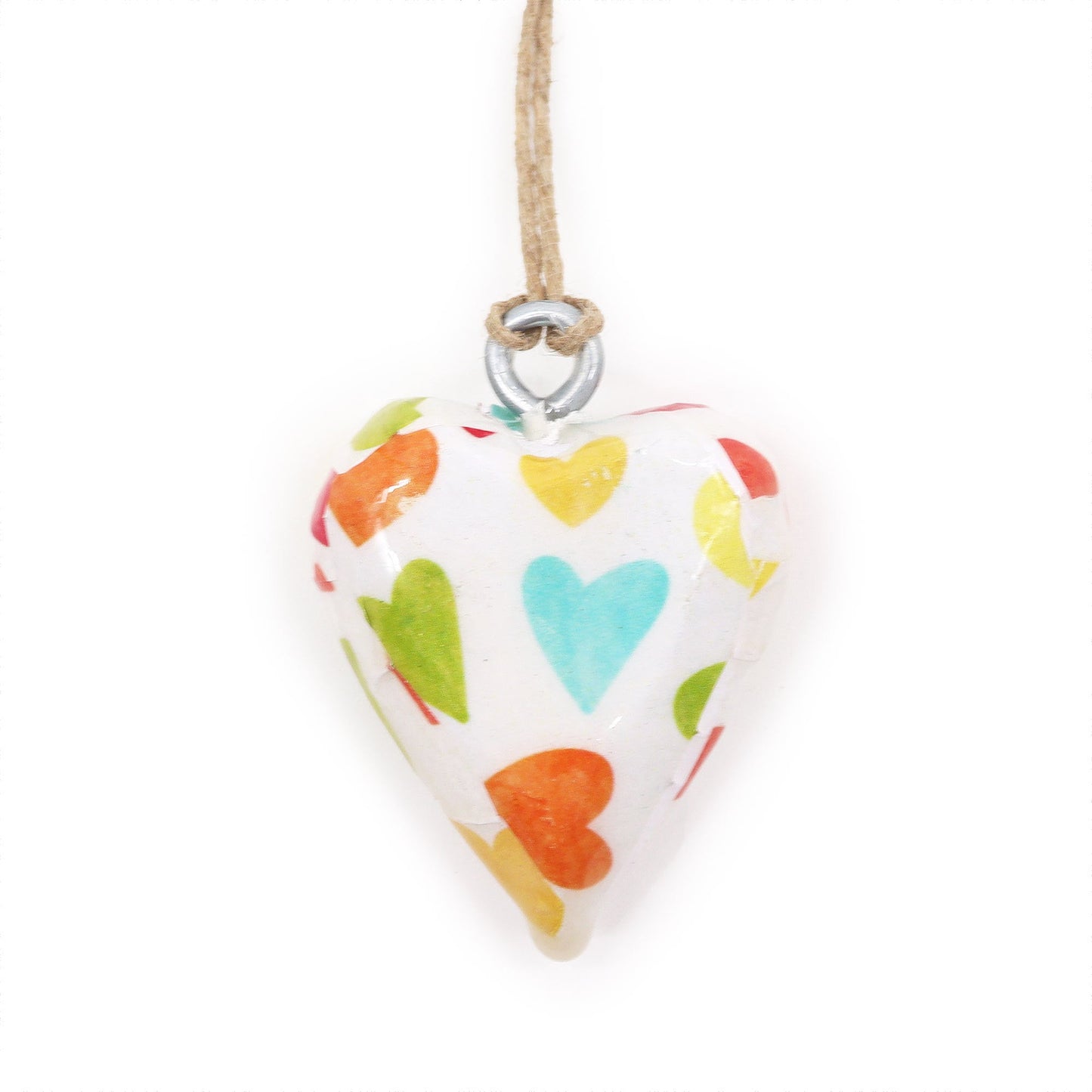 Decorative Mango Wood Enamel Hearts - Coal Harbour