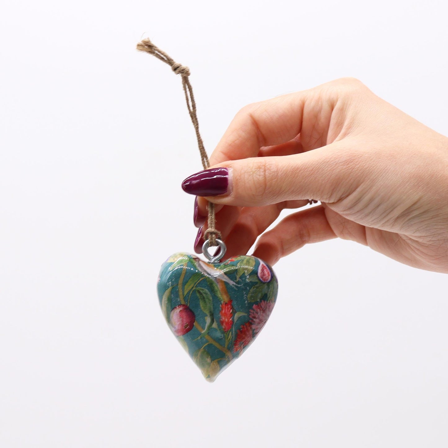 Decorative Mango Wood Enamel Hearts - Coal Harbour