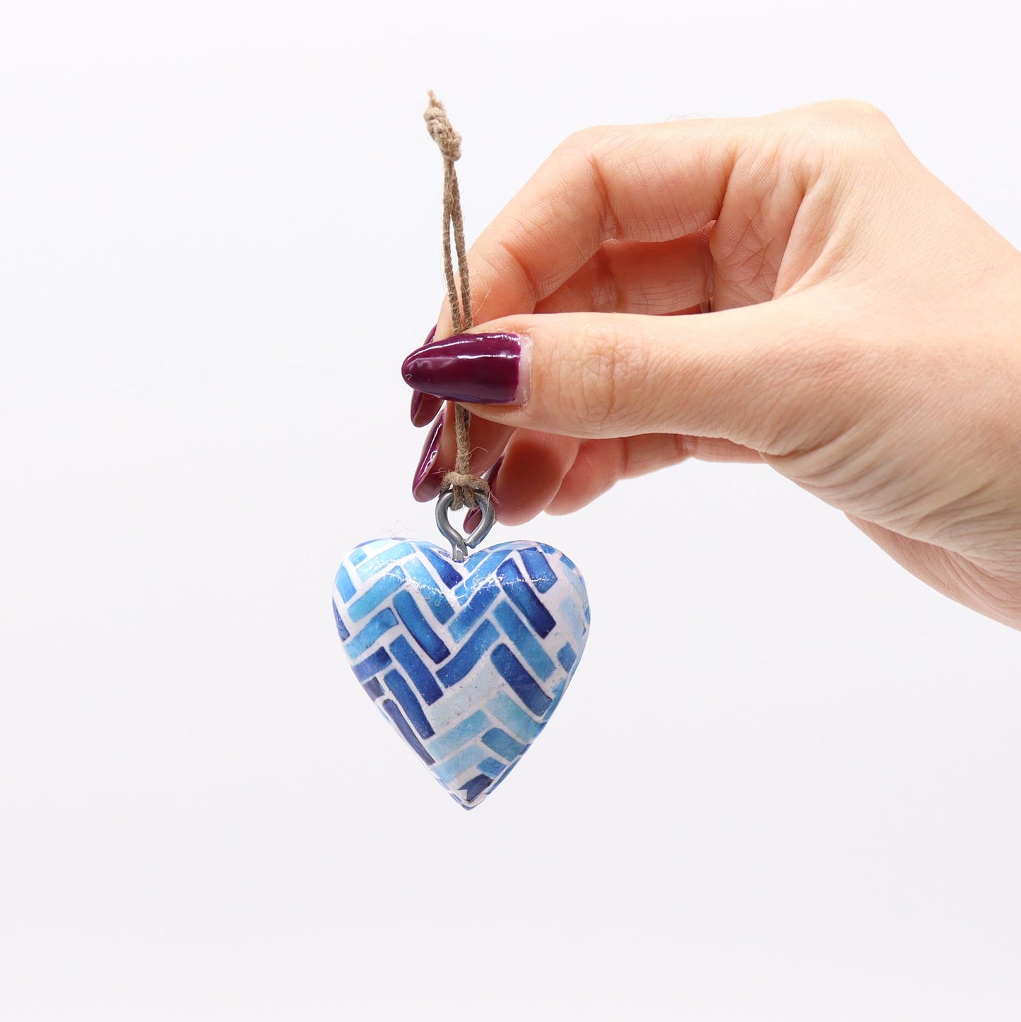 Decorative Mango Wood Enamel Hearts - Coal Harbour