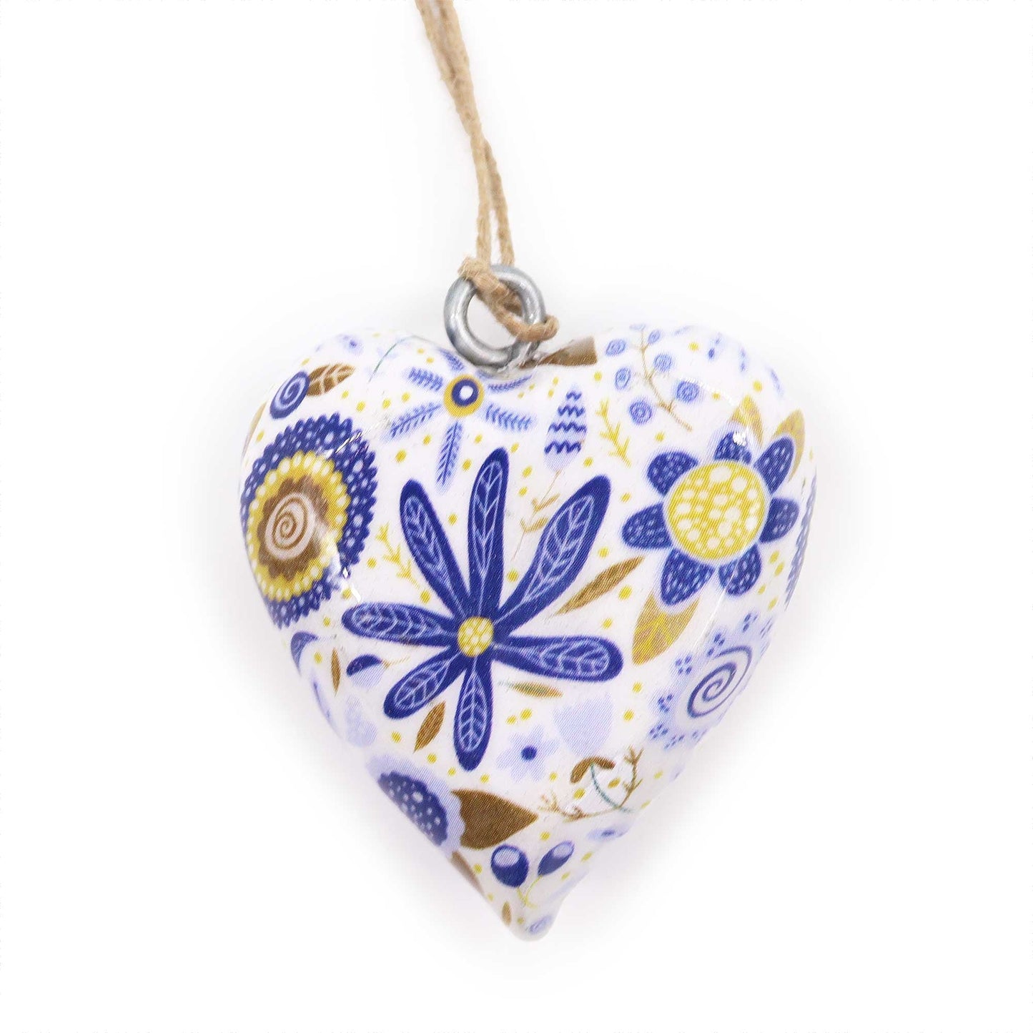 Decorative Mango Wood Enamel Hearts - Coal Harbour