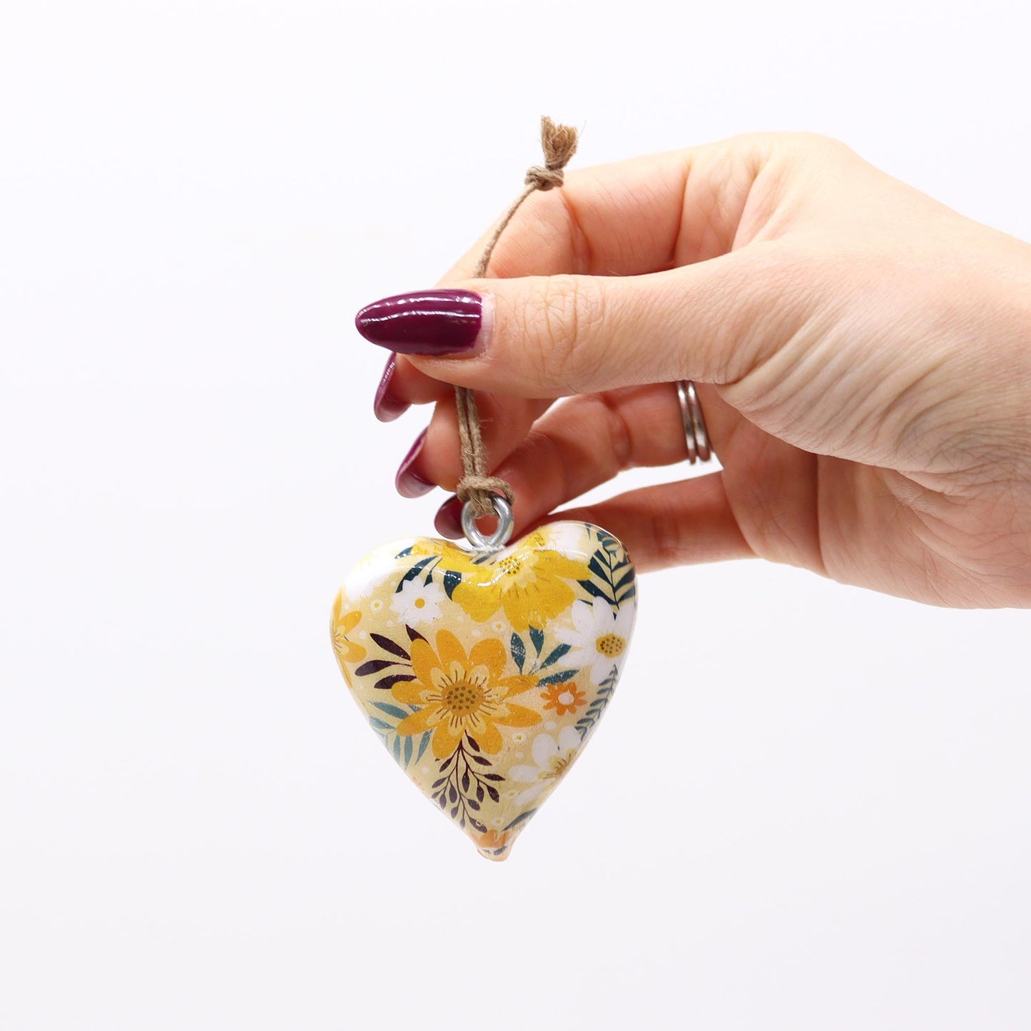 Decorative Mango Wood Enamel Hearts - Coal Harbour