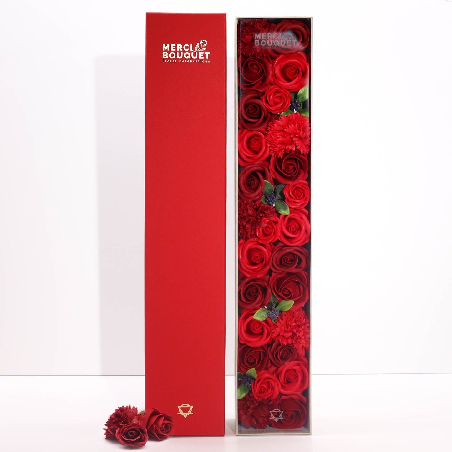 Extra Long Red Roses Soap Flowers Gift Box - Coal Harbour