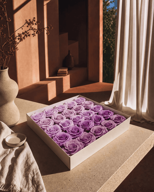 Gift Boxed Soap Flowers - 25 Lavender Blush Roses - Coal Harbour