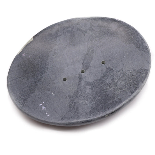 Grey Soapstone Soap Dish - Classic Oval - Coal Harbour