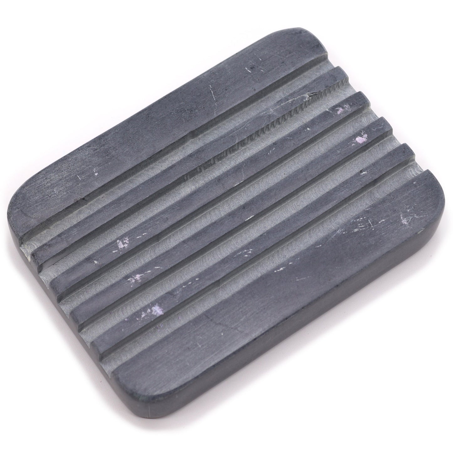 Grey Soapstone Soap Dish - Heavy Ridges - Coal Harbour
