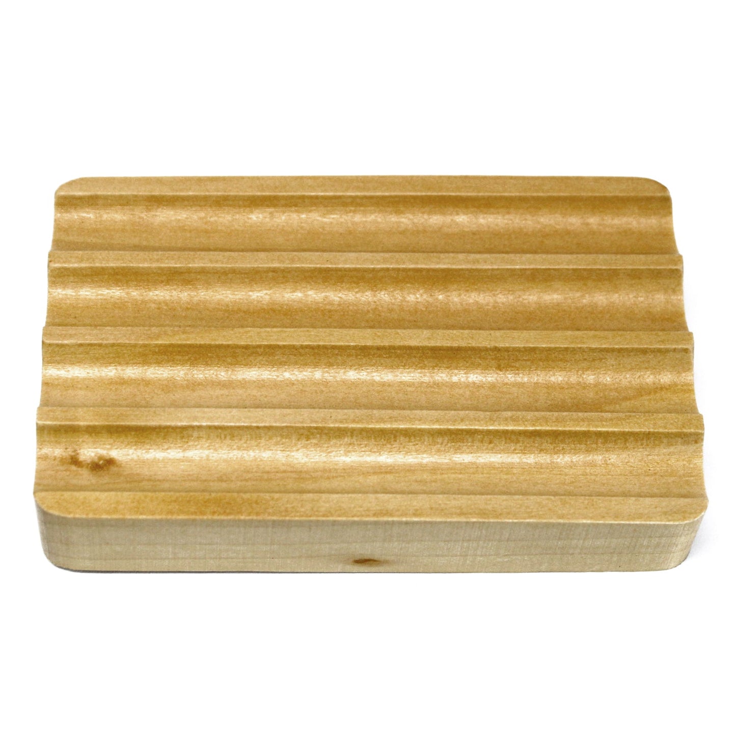 Hemu Wood Soap Dish - Corrugated - Coal Harbour