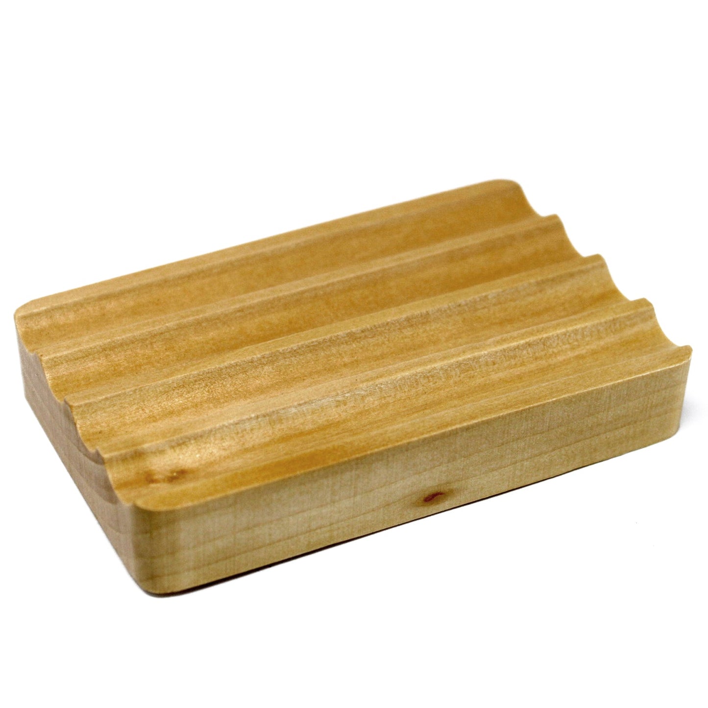 Hemu Wood Soap Dish - Corrugated - Coal Harbour