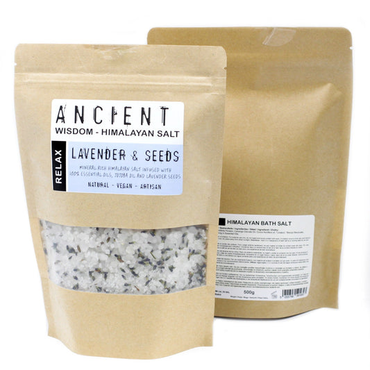Himalayan Bath Salt Blend - Relax: Lavender Essential Oils + Jojoba Oil - Coal Harbour