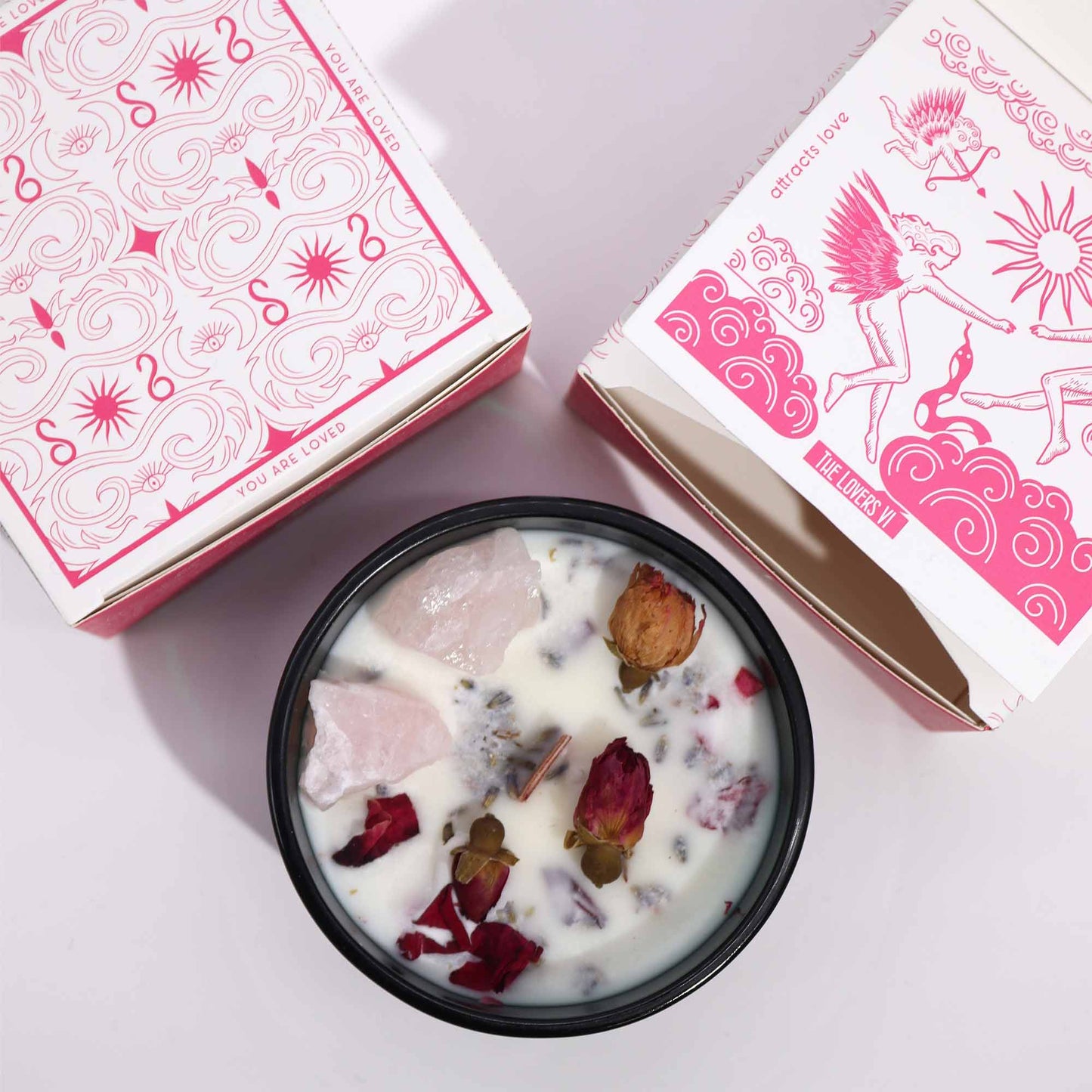 Hop Hare Crystal Magic Flower Candle - The Lovers - Coal Harbour