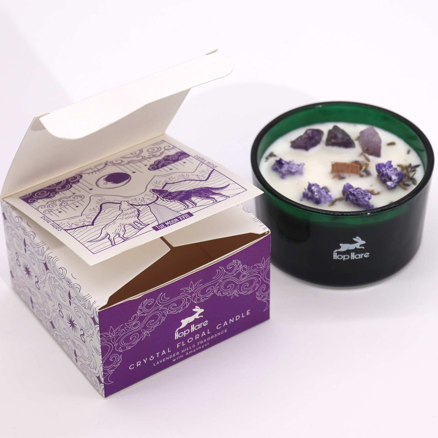 Hop Hare Crystal Magic Flower Candle - The Moon - Coal Harbour