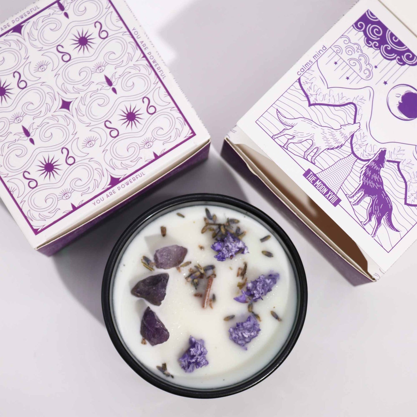 Hop Hare Crystal Magic Flower Candle - The Moon - Coal Harbour