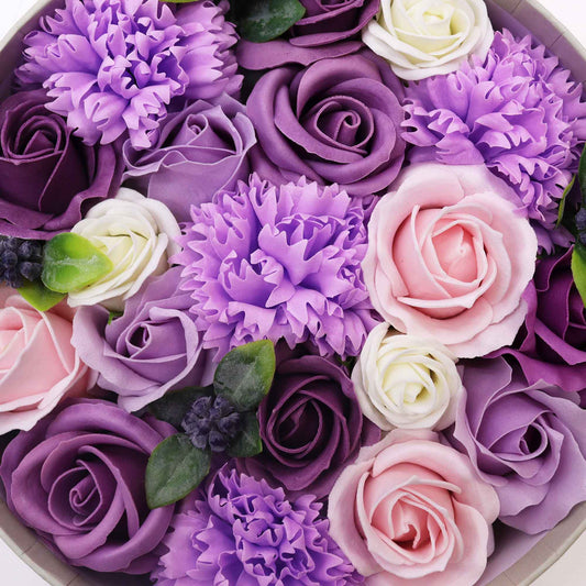 Lavender Roses & Carnation Soap Flowers Gift Box - Coal Harbour