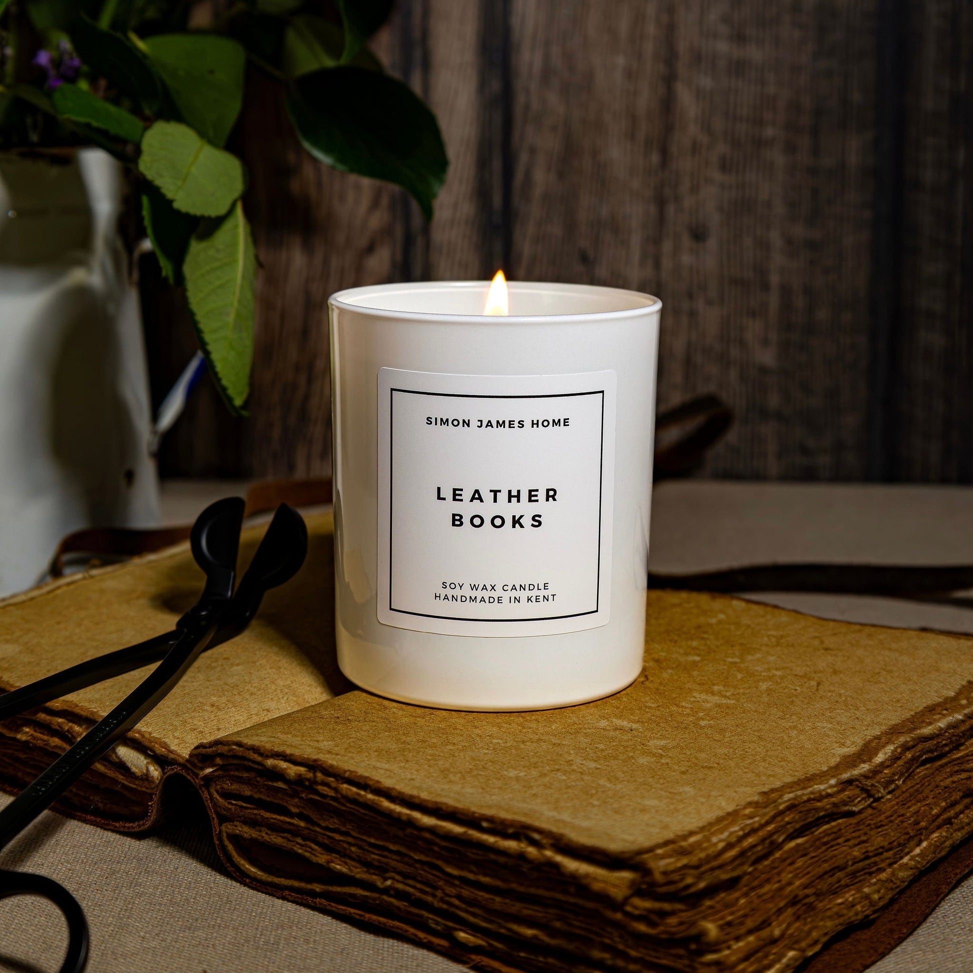 Leather Books Handmade Soy Wax Candle - Coal Harbour