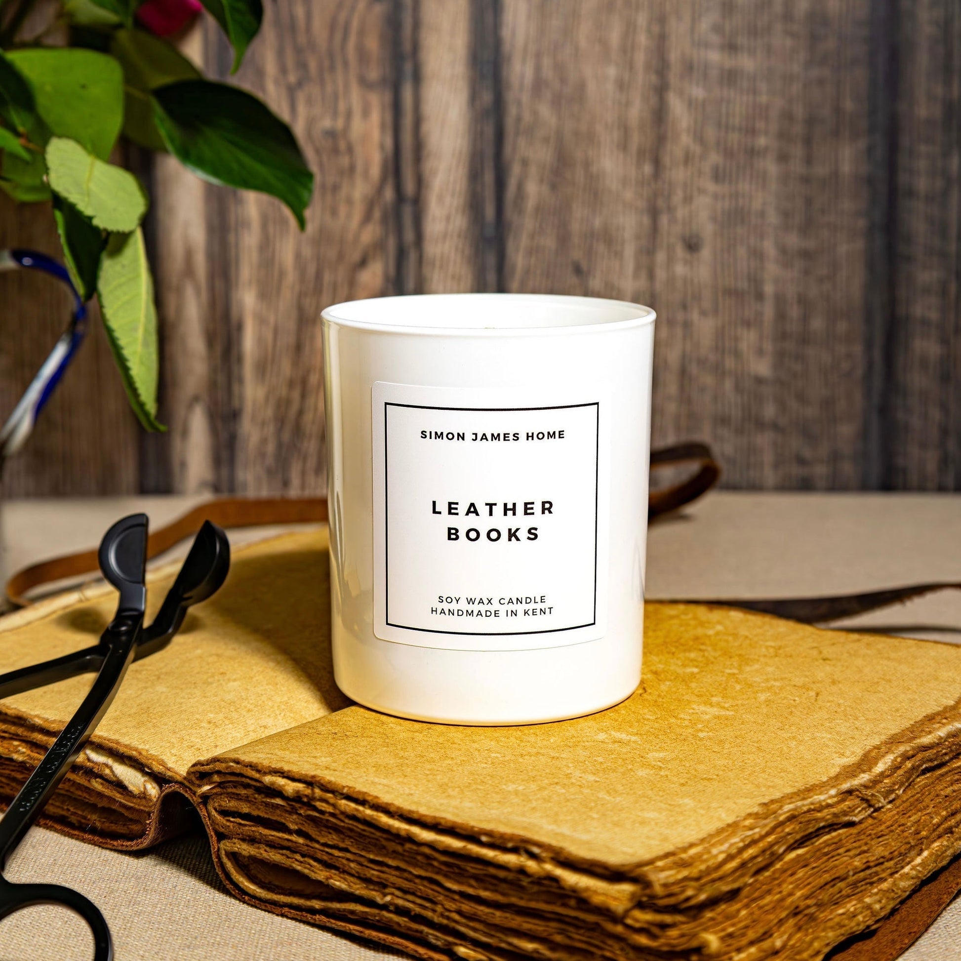 Leather Books Handmade Soy Wax Candle - Coal Harbour