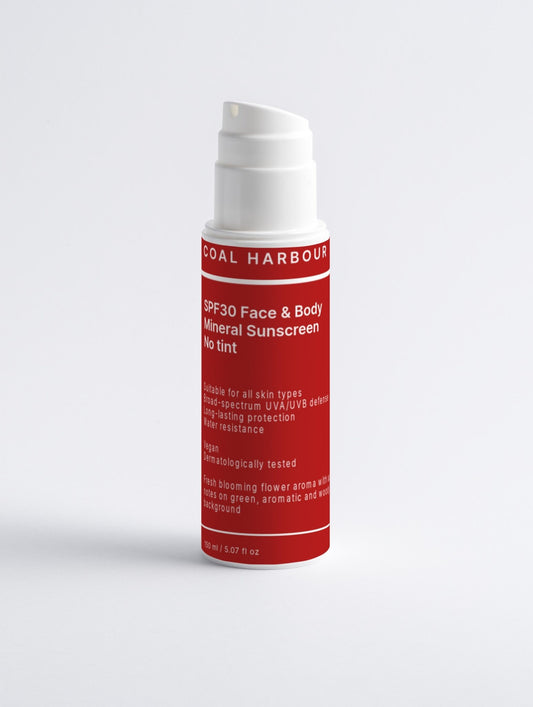 Mineral Sunscreen SPF30 for Face & Body without tint - Coal Harbour