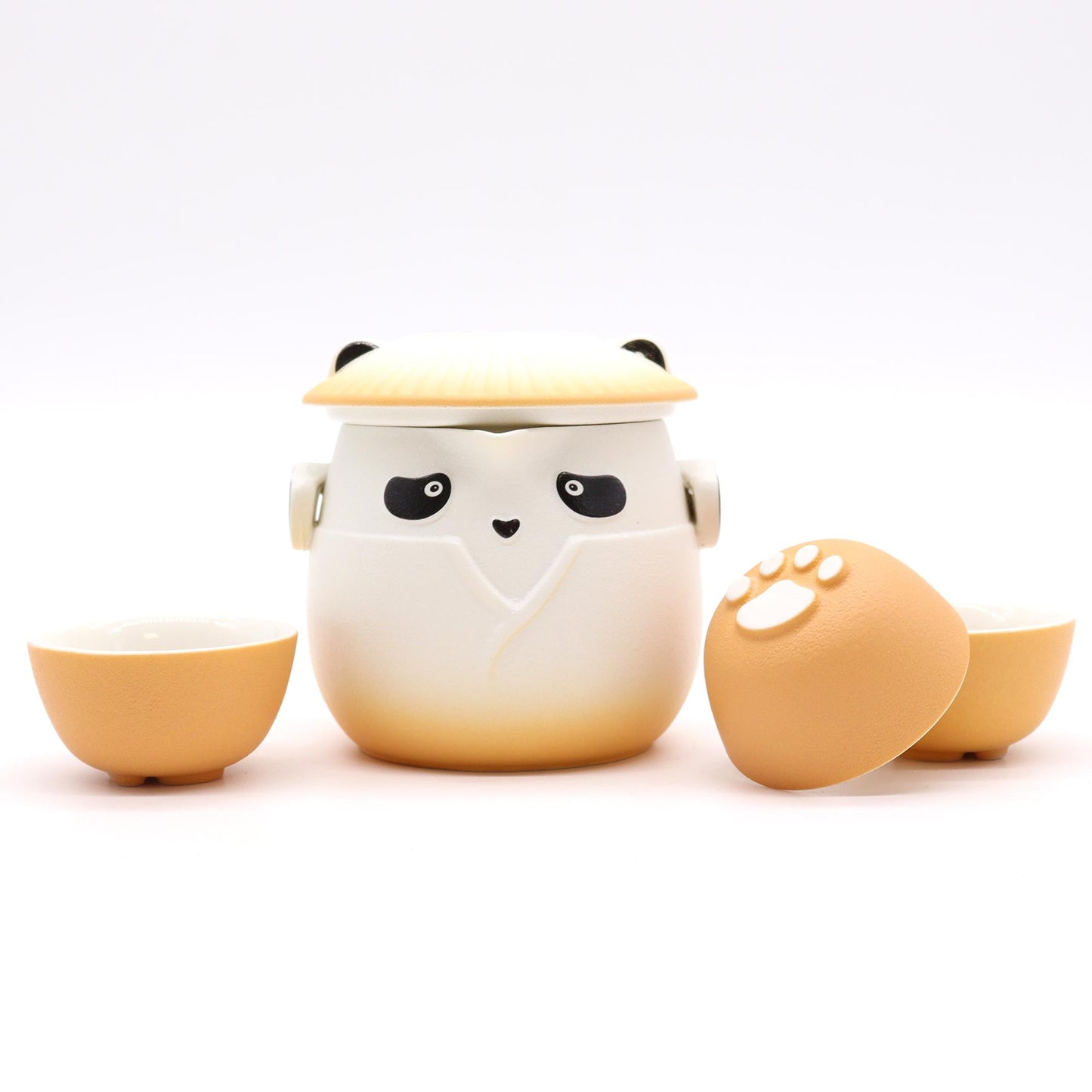 Panda Teapot Set & Three Cups - Orange - Coal Harbour