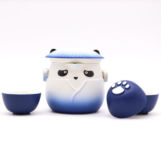 Panda Teapot Set & Three Cups - Sky Blue - Coal Harbour