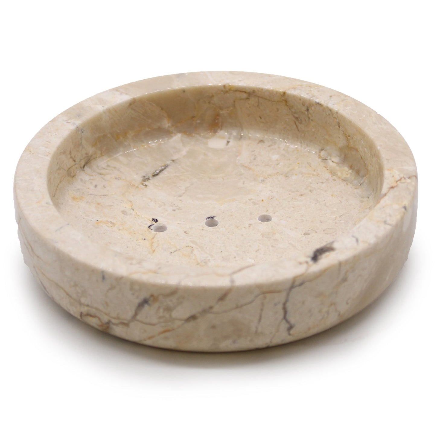 Round Honey Marble Flat Soap Dish - Coal Harbour