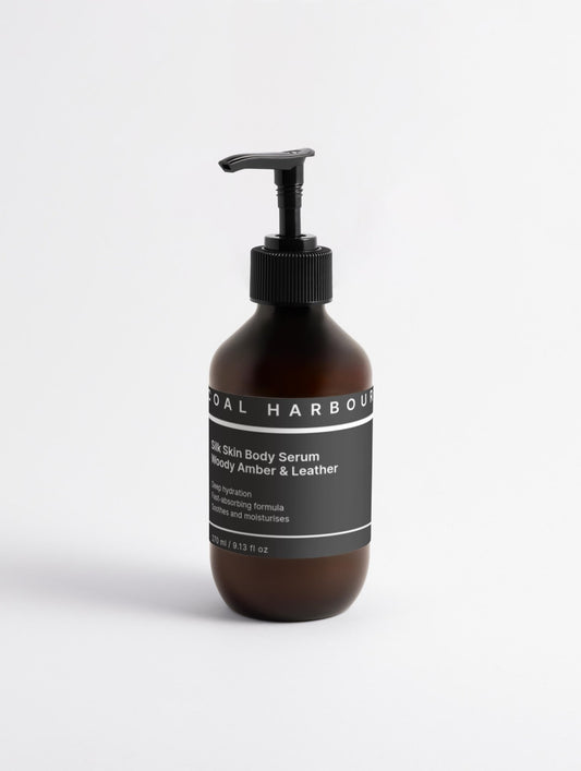 Silk Skin Body Serum - Woody Amber & Leather 270ml - Coal Harbour