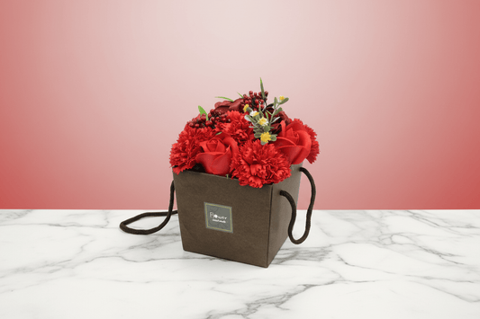 Soap Flower Bouquet of Red Roses & Carnations - Coal Harbour