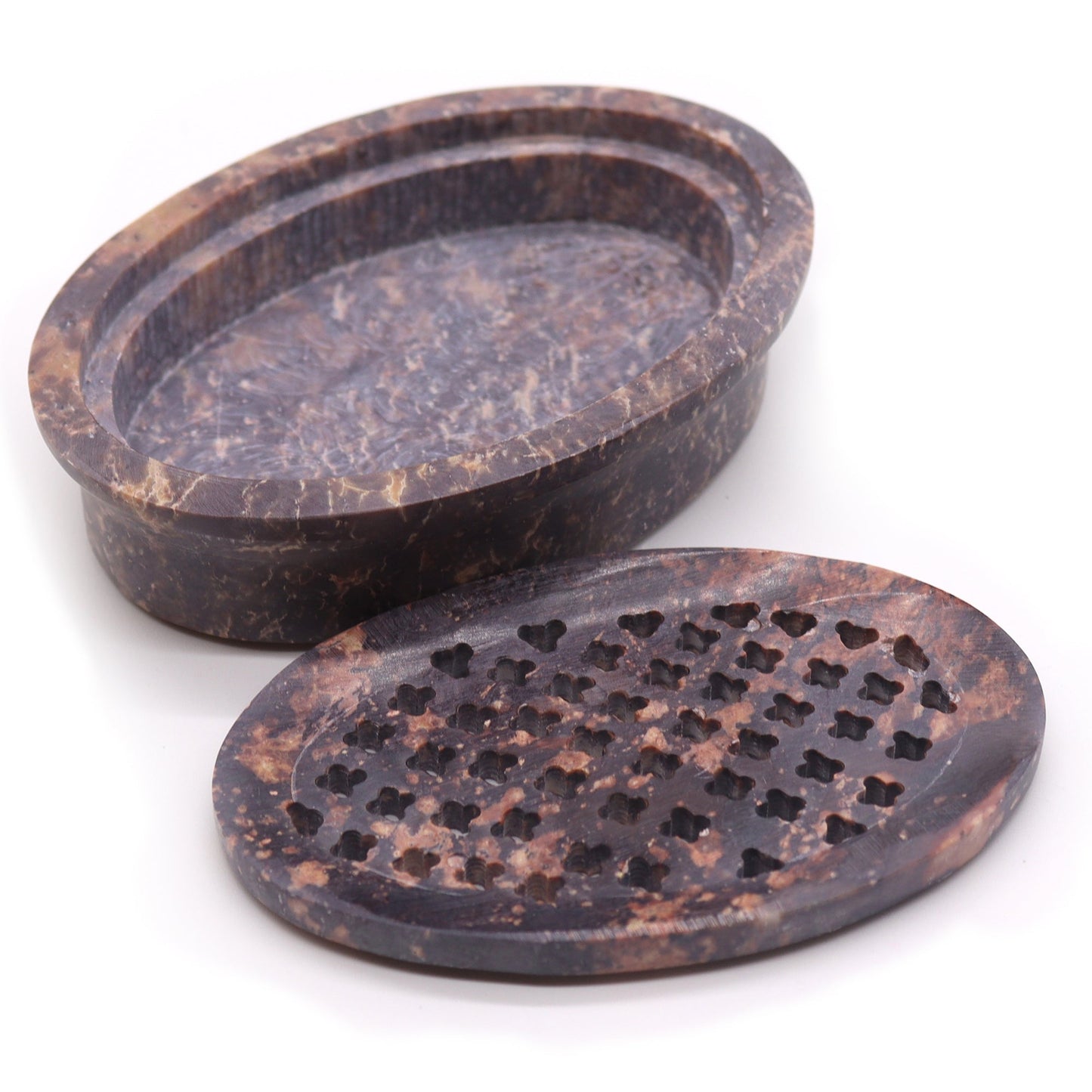 Soapstone Soap Dish & Drainer - Classic Oval - Coal Harbour