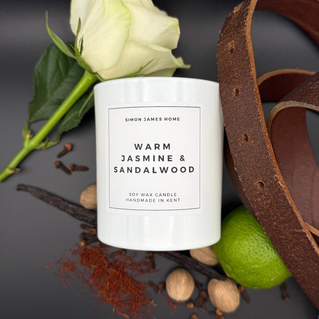 Warm Jasmine & Sandalwood Candle - Handmade Soy Wax - Coal Harbour