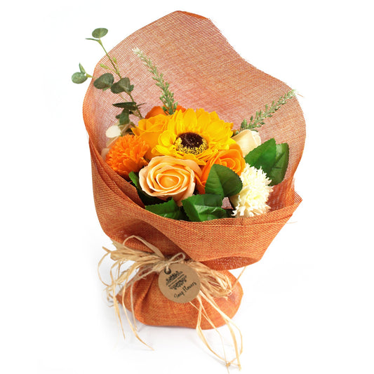 Soap Flower Bouquet in Orange