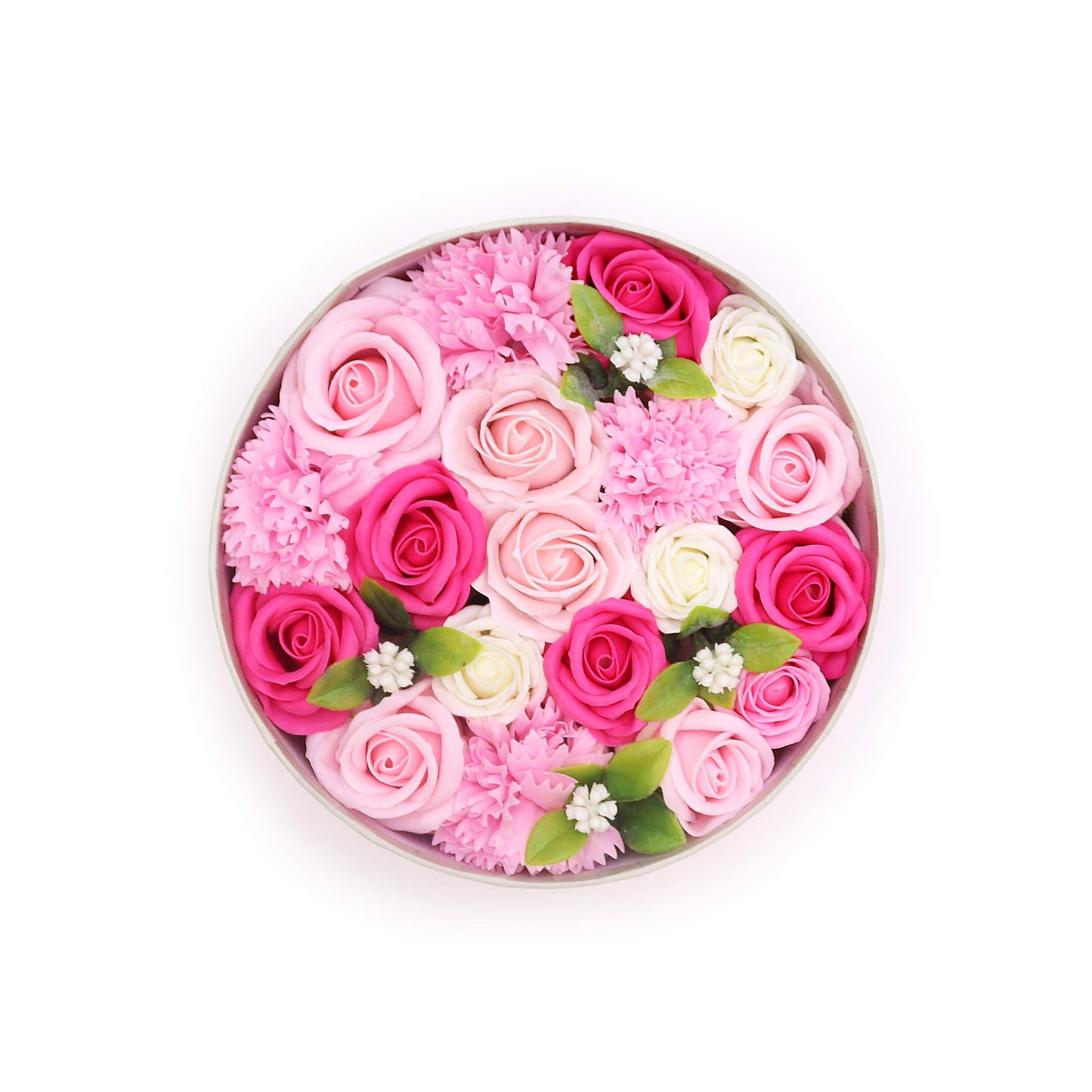 Pink Roses & Carnations Soap Flowers Gift Box