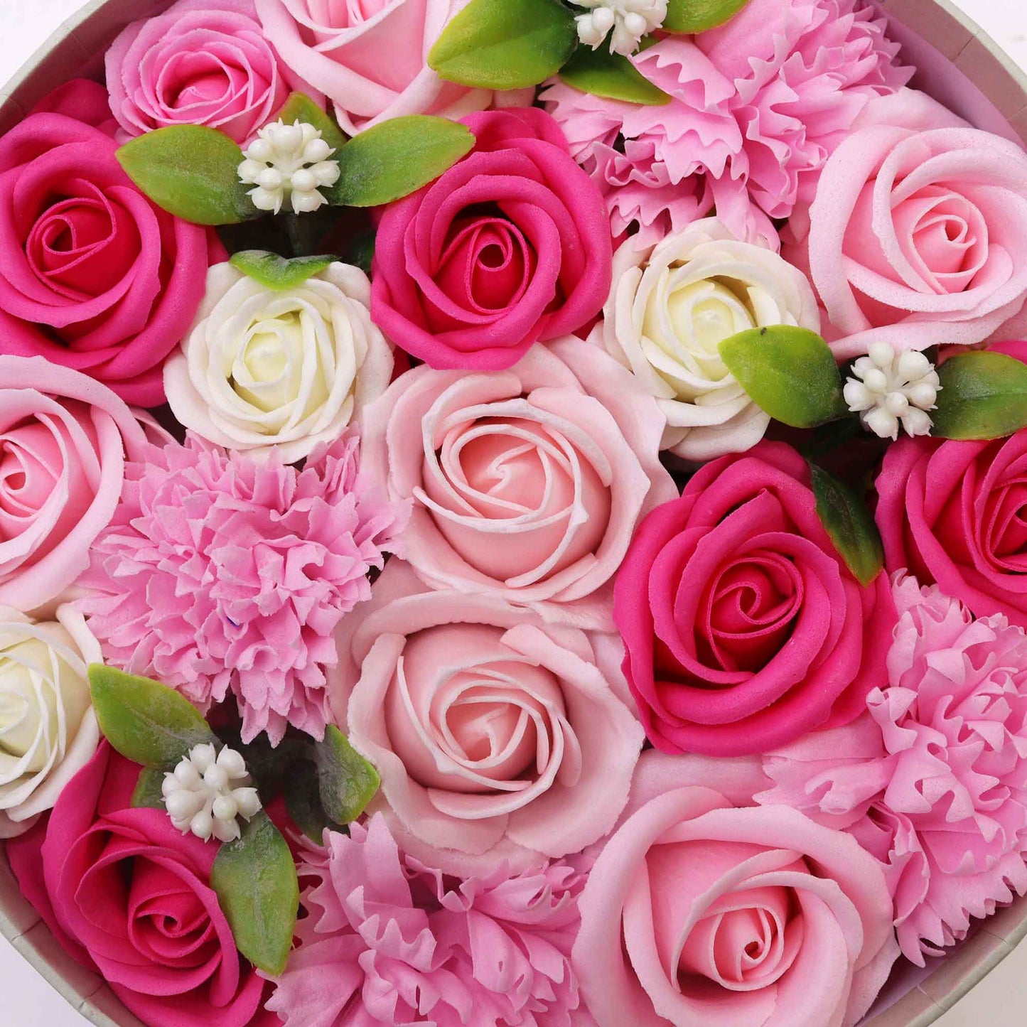 Pink Roses & Carnations Soap Flowers Gift Box