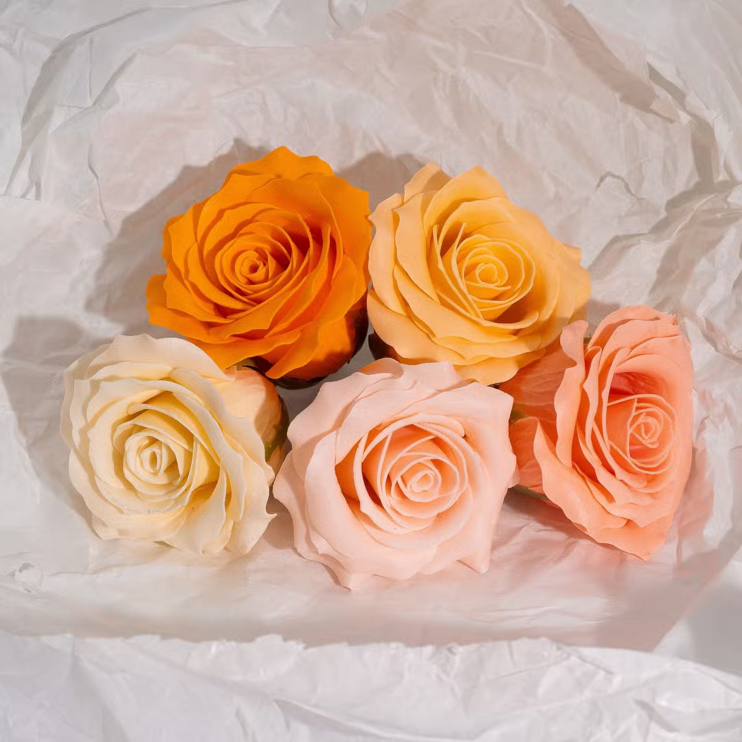 Gift Boxed Soap Flowers - 25 Peach Blush Roses