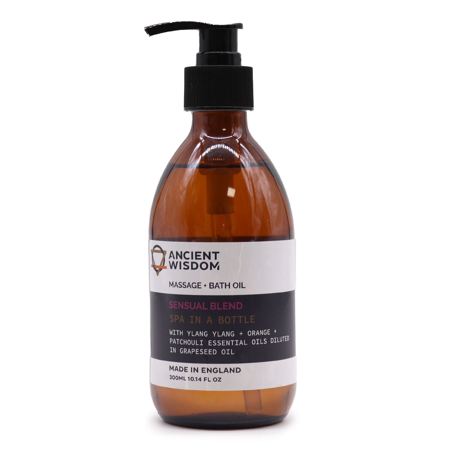 Aromatherapy Massage and Bath Oil - Sensual with Ylang Ylang, Orange & Patchouli Essential Oils