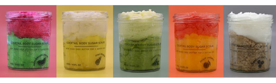 Cocktail Fragrance sugar body scrub jars