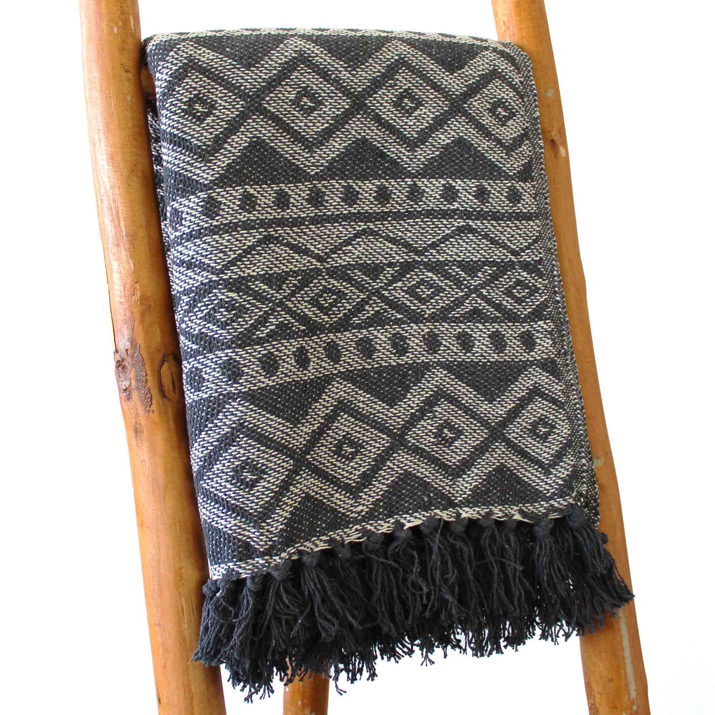 Boho Comfort Throws 125 x 150cm grey geometric pattern