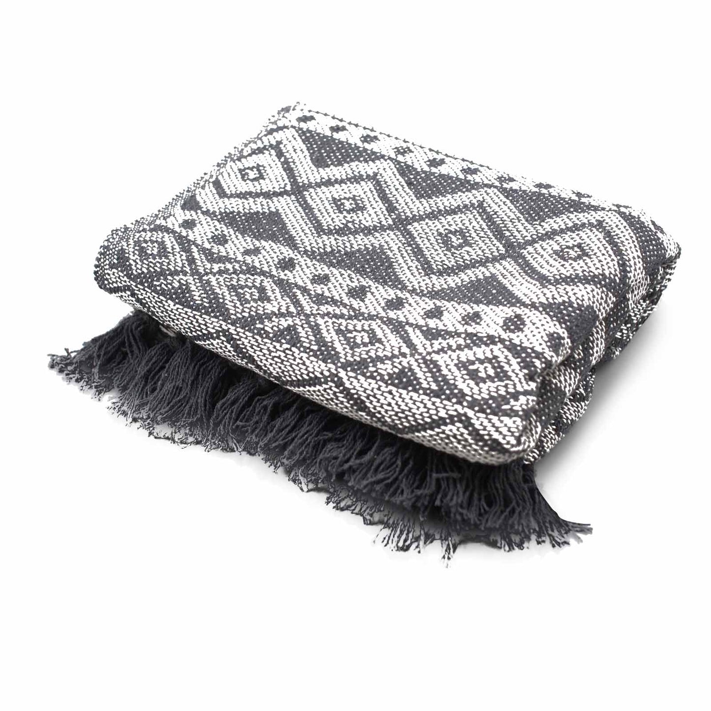 Boho Comfort Throws 125 x 150cm grey geometric pattern