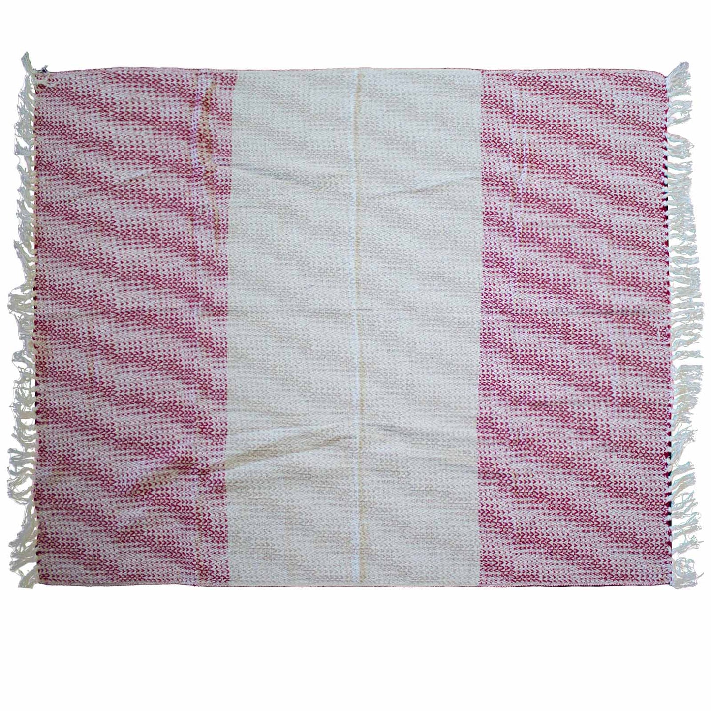 Boho Comfort Throws 125 x 150cm Ruby red white Two Tone