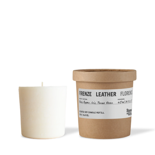 Firenze Leather Scented Candle Refill